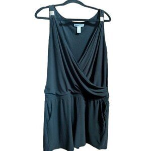 White House Black Market Romper Black with Silver Tone Accents Size XL